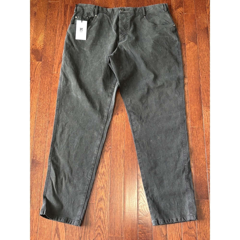 PT Torino Reworked The Rebel Charcoal Gray Cotton Stretch Pants IT 52 NEW